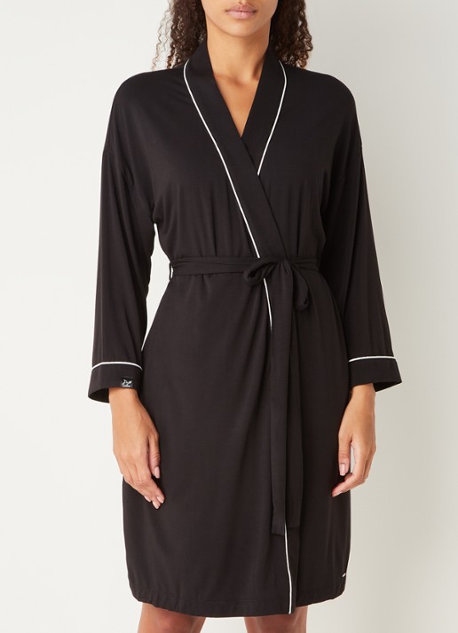 Pretty You Kimono met strikceintuur - detail 2 zwart