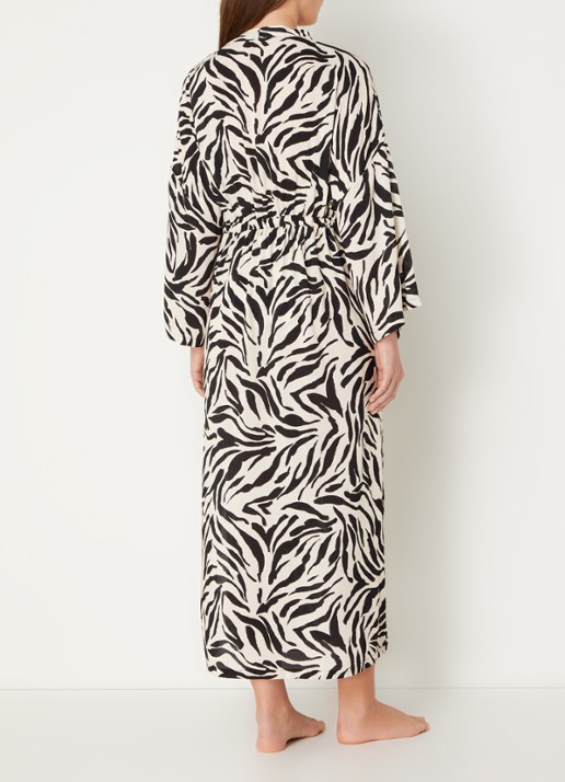 PrimaDonna Dalice maxi strandjurk met zebraprint en strikceintuur - achterkant 2 wit