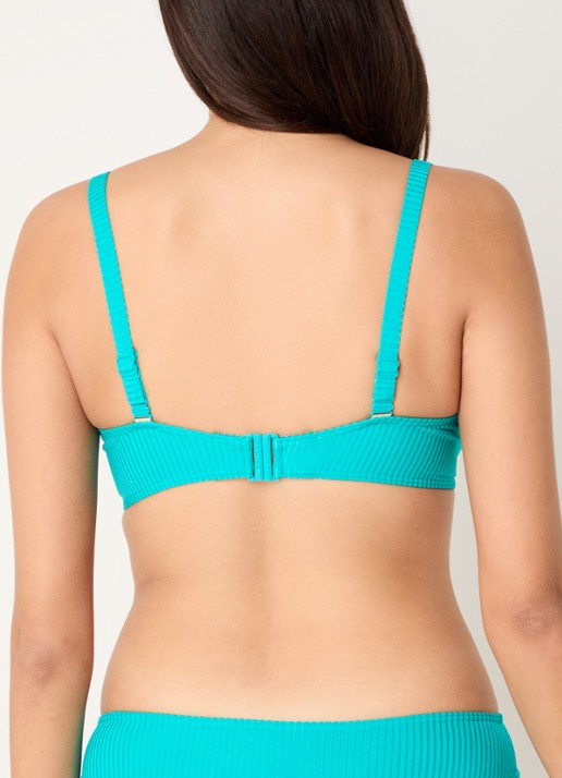 PrimaDonna Delray voorgevormde bikinitop met structuur - achterkant turquoise