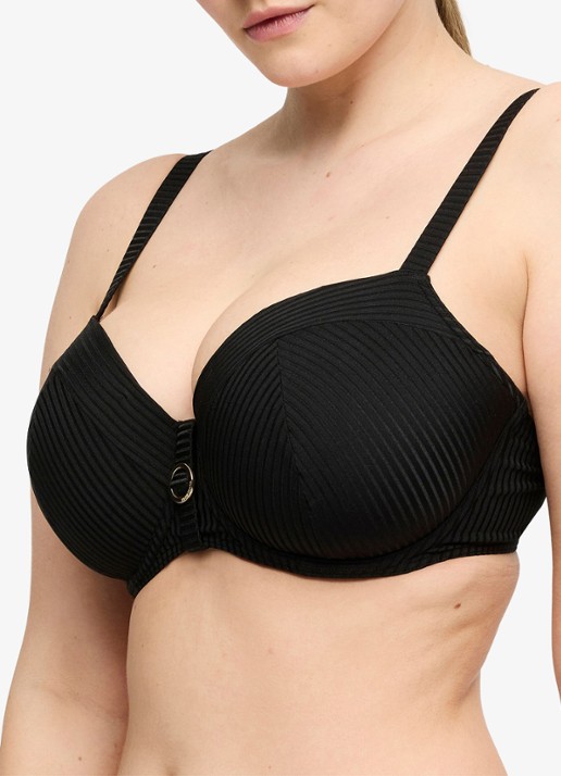 PrimaDonna Delray voorgevormde bikinitop met structuur - detail 4 zwart