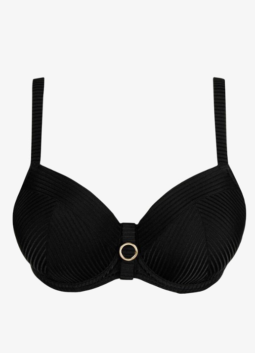 PrimaDonna Delray voorgevormde bikinitop met structuur - voorkant zwart