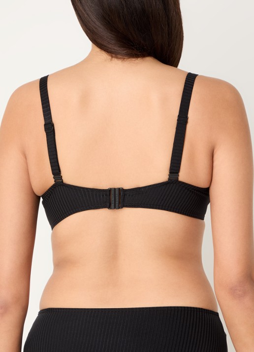 PrimaDonna Delray voorgevormde bikinitop met structuur - achterkant 6 zwart