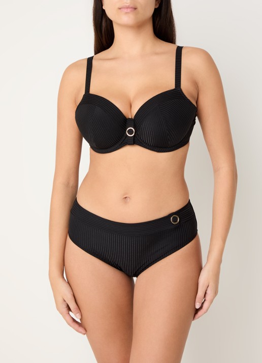 PrimaDonna Delray voorgevormde bikinitop met structuur - voorkant 5 zwart