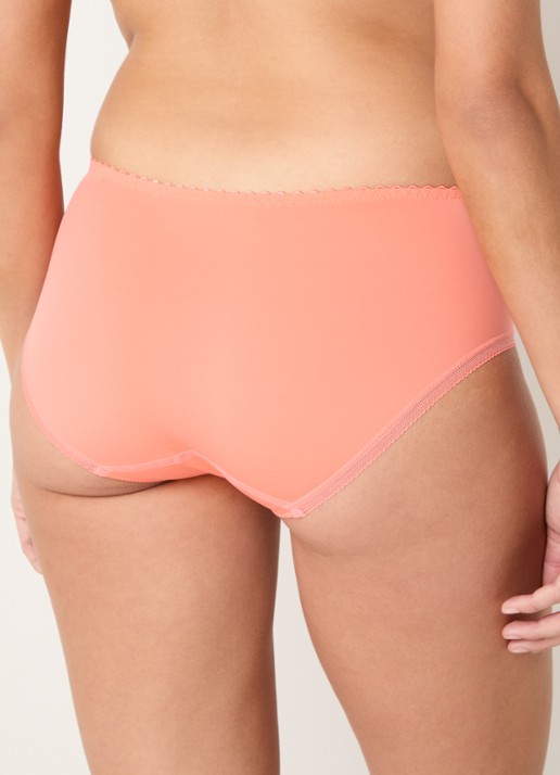 PrimaDonna Devdaha high waisted bikinislip met bloemborduring - achterkant 5 oranjerood