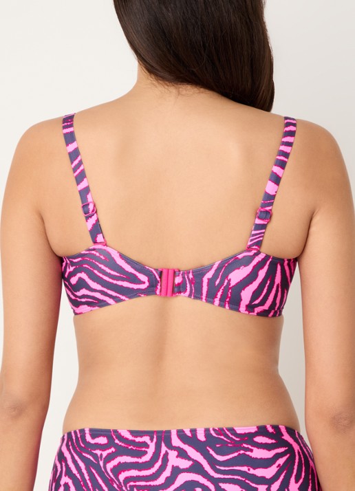 PrimaDonna Malabo bikinitop met beugel en zebraprint - achterkant 3 roze