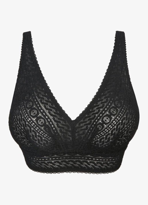 PrimaDonna Montara bralette van kant - voorkant zwart