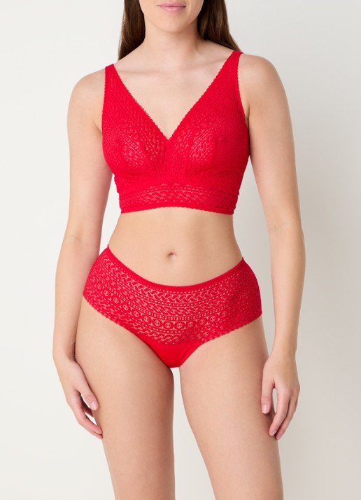 PrimaDonna Montara bralette van kant - voorkant 2 rood