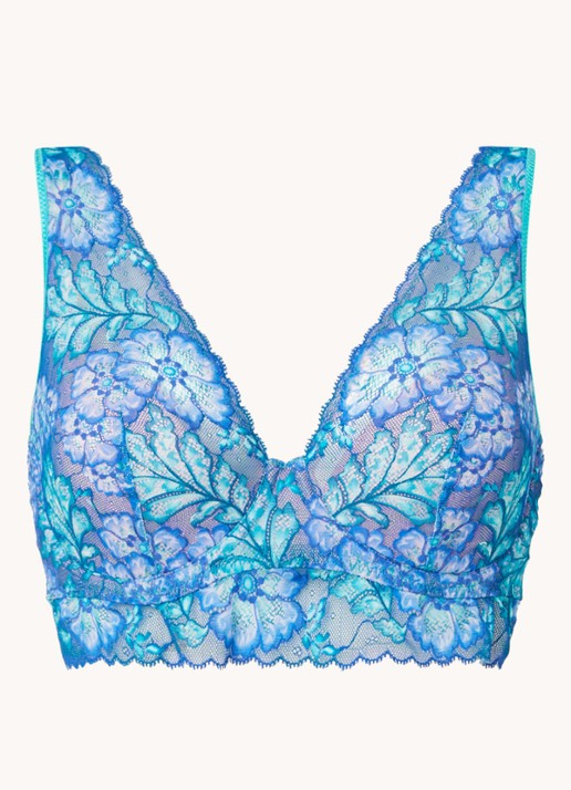 PrimaDonna Morro Bay voorgevormde bh met overlay van kant - voorkant 3 blauw