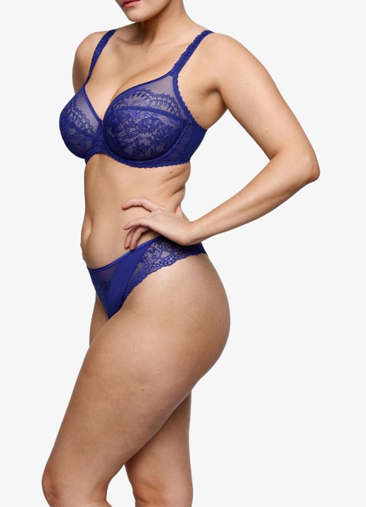 PrimaDonna Shimla string met kant - voorkant 5 kobaltblauw