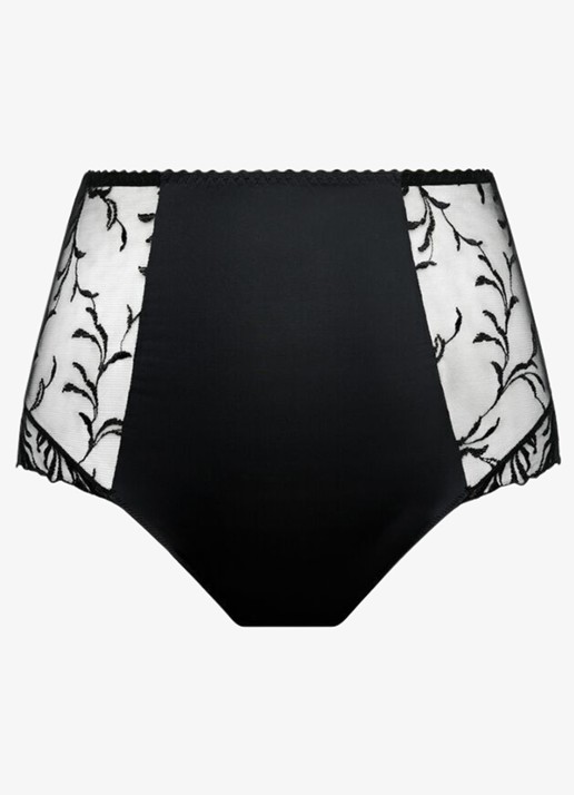 PrimaDonna Solisse high waisted shorty met borduring - voorkant 3 zwart