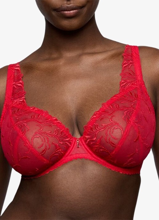 PrimaDonna Solisse plunge bh met borduring - detail 4 rood