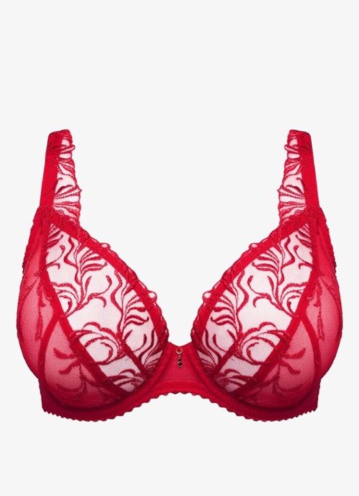 PrimaDonna Solisse plunge bh met borduring - voorkant rood
