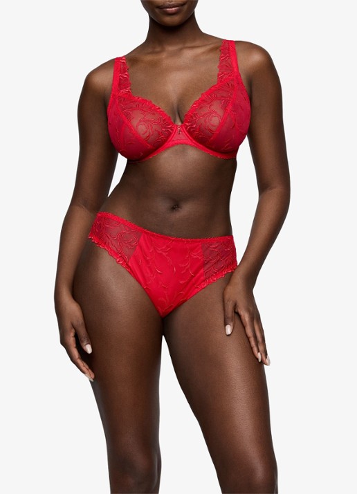 PrimaDonna Solisse plunge bh met borduring - voorkant 2 rood