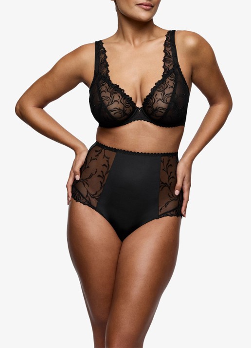 PrimaDonna Solisse plunge bh met borduring - voorkant 3 zwart