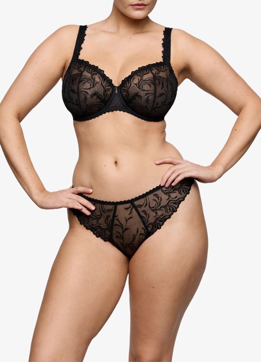 PrimaDonna Solisse string met borduring - voorkant 2 zwart