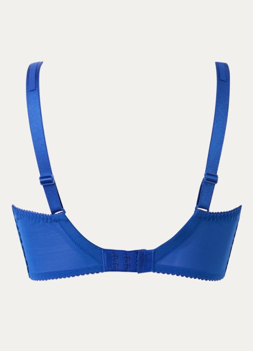 PrimaDonna Sophora beugel bh van mesh met borduring - achterkant blauw