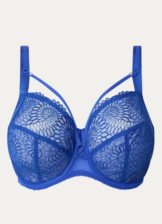 PrimaDonna Sophora beugel bh van mesh met borduring - voorkant 2 blauw