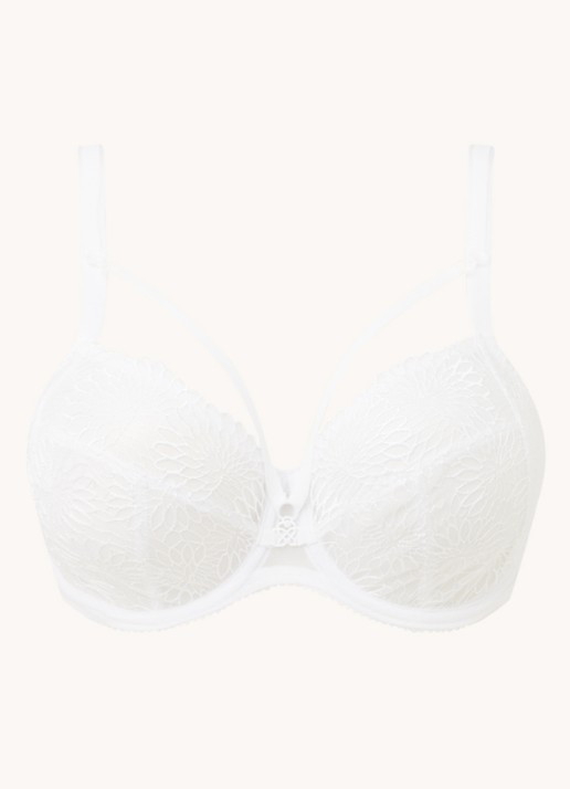 PrimaDonna Sophora beugel bh van mesh met borduring - voorkant 3 wit