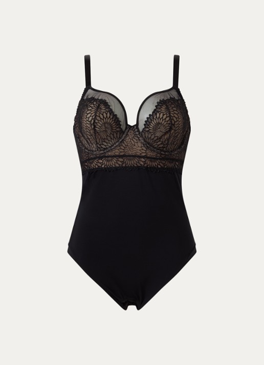 PrimaDonna Sophora body met kant - voorkant 4 zwart