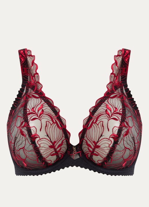 PrimaDonna Sprimgdale plunge bh met kant - voorkant zwart