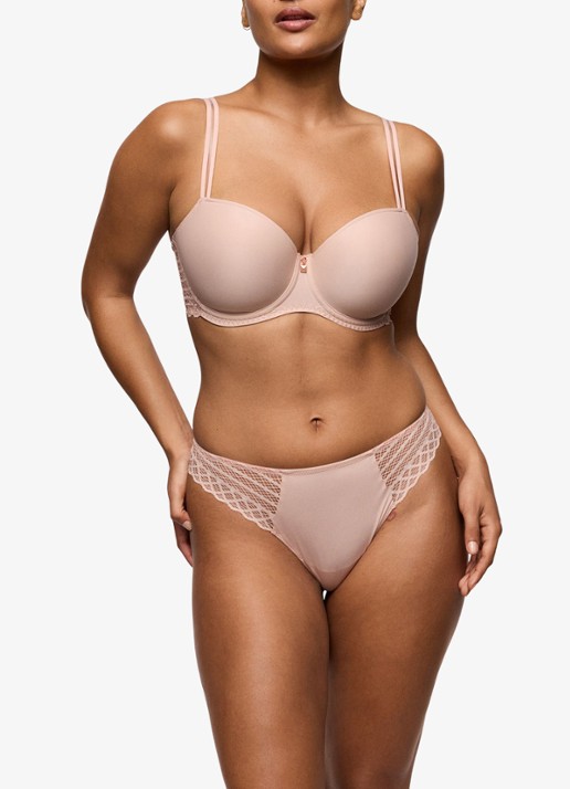 PrimaDonna Twist Side string met kant - voorkant 2 oudroze