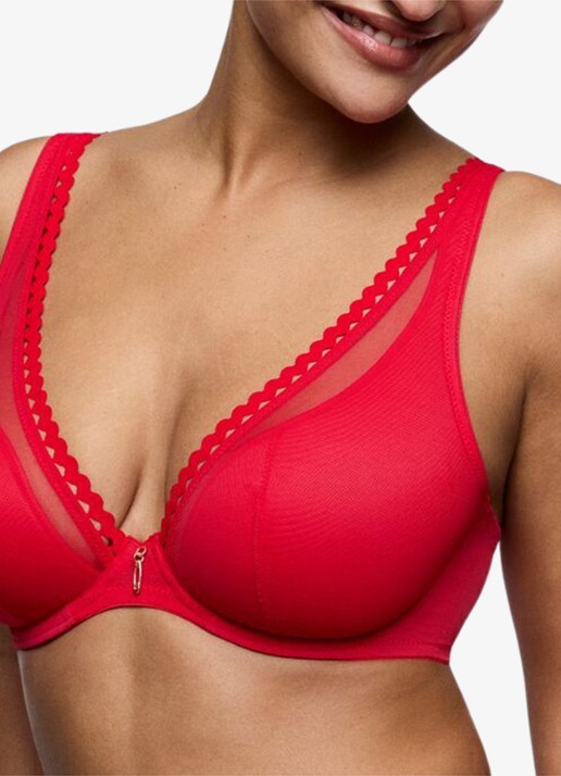 PrimaDonna Wowgirl beugel bh met overlay van mesh - detail 4 rood