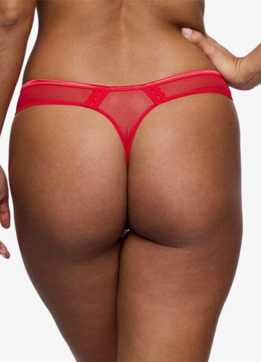 PrimaDonna Wowgirl string van mesh - achterkant 3 rood