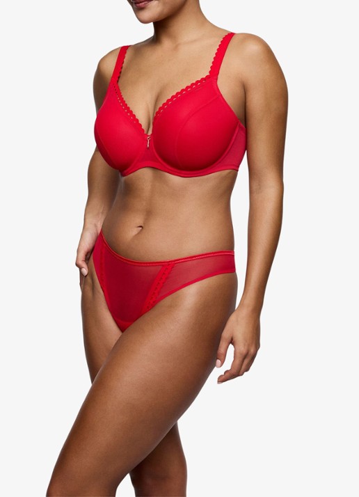 PrimaDonna Wowgirl string van mesh - voorkant 5 rood