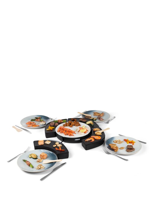 Princess Dinner4All Circle gourmetstel met vier individuele kookstations 103070 - voorkant 2 zwart
