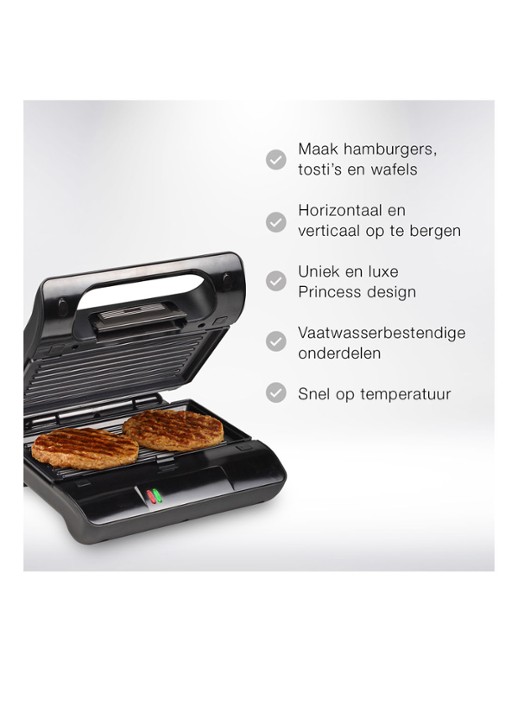 Princess Multi & Sandwich Grill Compact Pro grill 117002 - detail 4 zwart