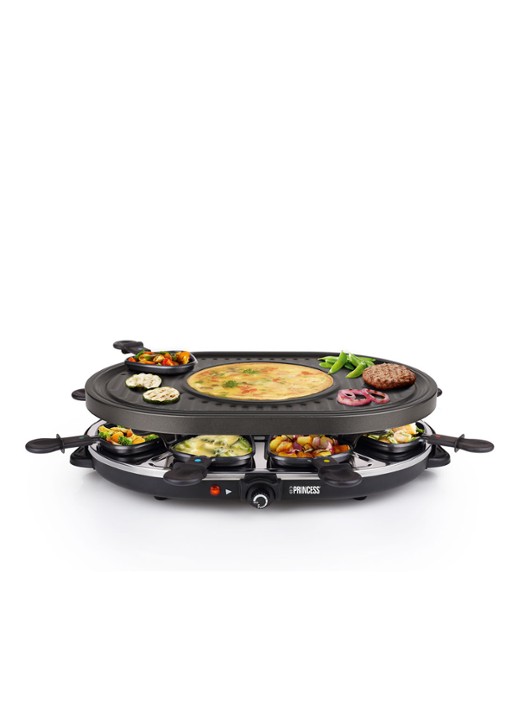 Princess Raclette 8 Oval Grill Party gourmetstel 162700 - detail 5 zwart
