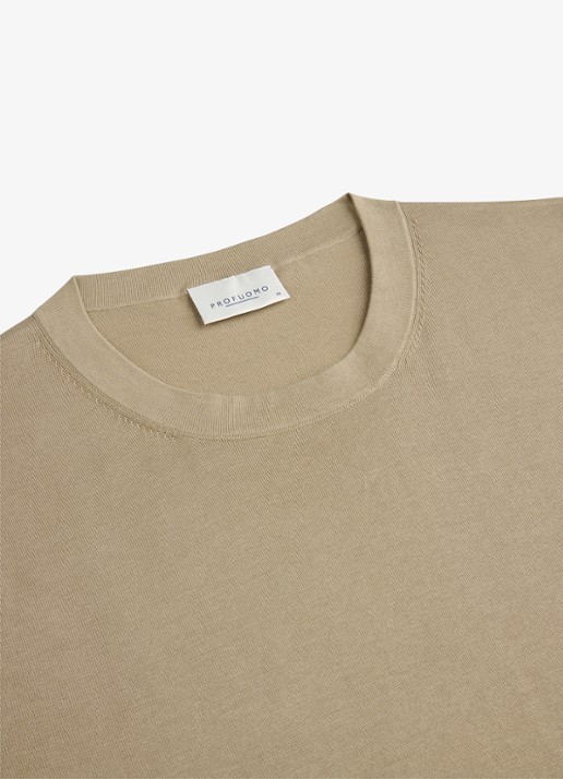Profuomo Aero ease T-shirt met stretch - detail 5 beige