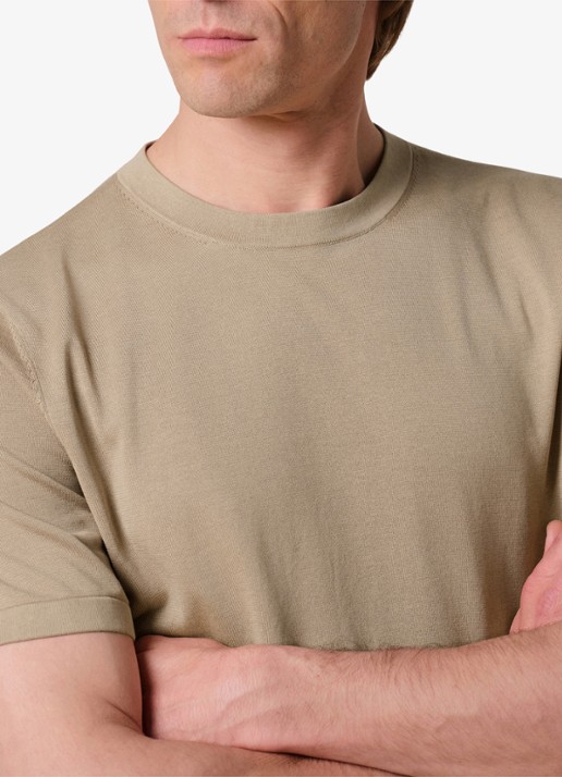 Profuomo Aero ease T-shirt met stretch - detail 6 beige