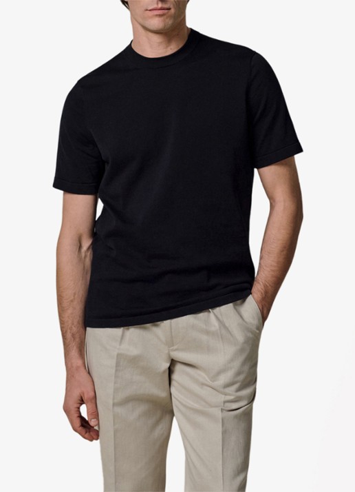 Profuomo Aero ease T-shirt met stretch - detail 4 donkerblauw