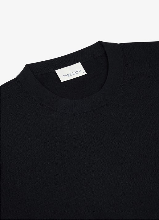 Profuomo Aero ease T-shirt met stretch - detail 5 donkerblauw