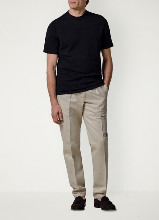 Profuomo Aero ease T-shirt met stretch - voorkant 2 donkerblauw