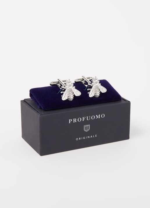 Profuomo Bijen manchetknopen - voorkant 2 zilver