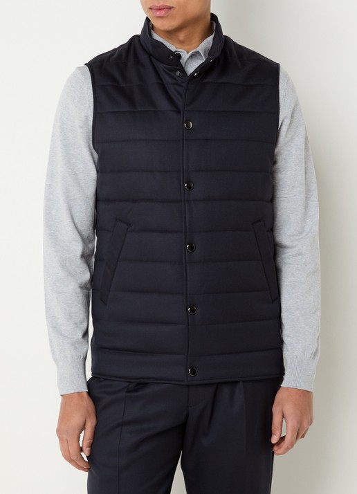 Profuomo Bodywarmer met steekzakken - detail donkerblauw