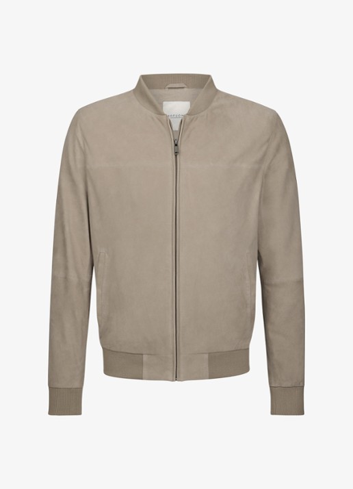 Profuomo Bomber van suede - detail 2 beige