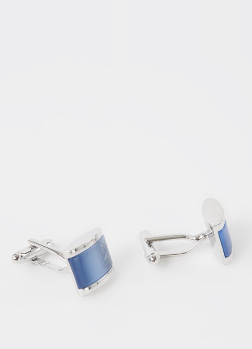 Profuomo Cat's eye manchetknopen - detail 3 blauw