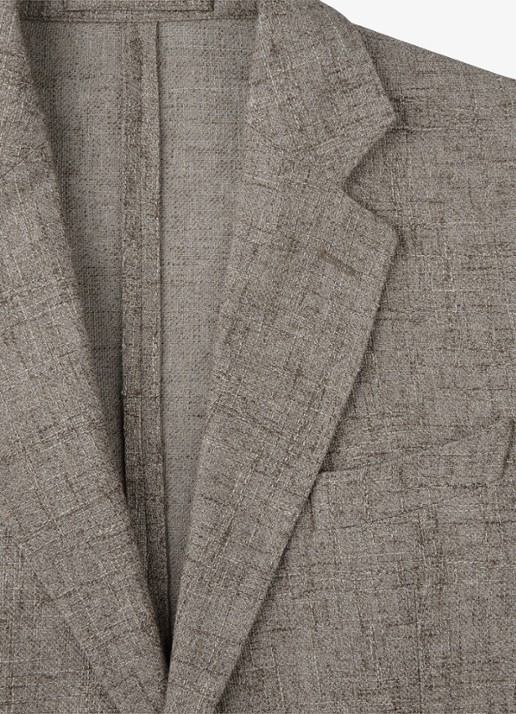 Profuomo Colbert in wolblend - detail 4 lichtbruin