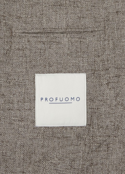 Profuomo Colbert in wolblend - detail 5 lichtbruin