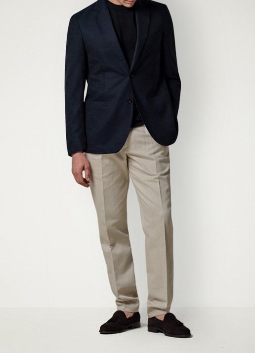 Profuomo Colbert van wol - voorkant 6 donkerblauw