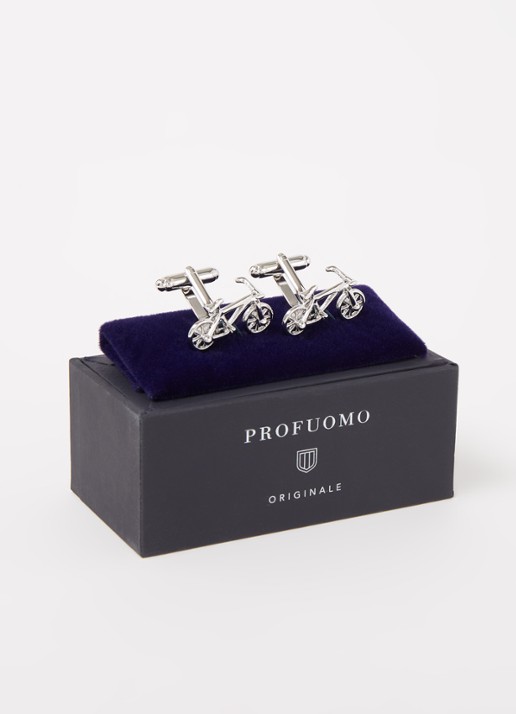 Profuomo Fiets manchetknopen - voorkant 3 zilver