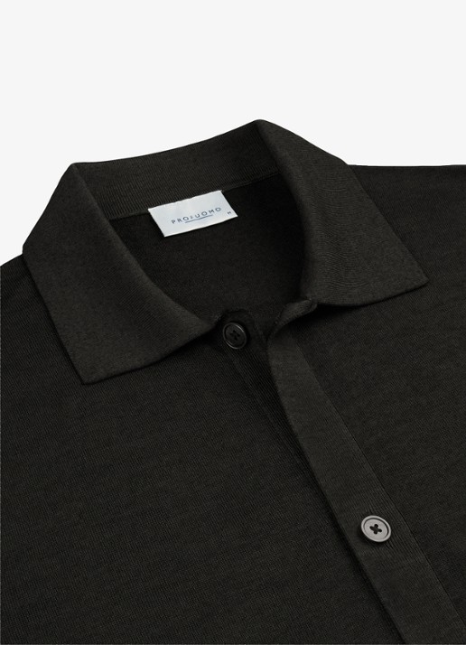 Profuomo Fijngebreid vest van wol - detail 5 zwart