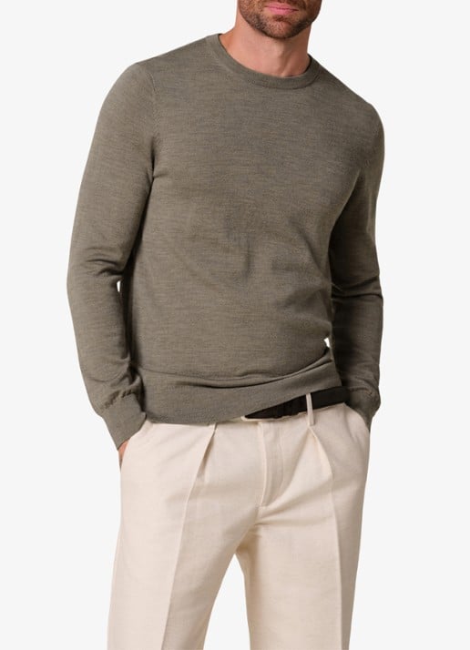 Profuomo Fijngebreide trui van merino wol