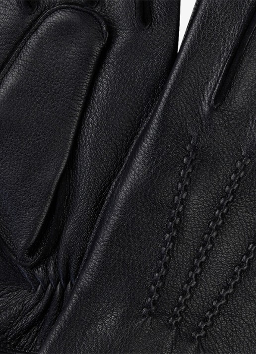Profuomo Handschoenen van leer - detail zwart