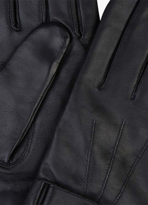Profuomo Handschoenen van leer - detail zwart