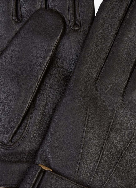 Profuomo Handschoenen van leer - detail 2 donkerbruin