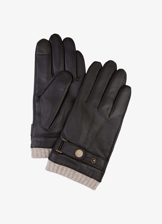 Profuomo Handschoenen van leer - voorkant donkerbruin